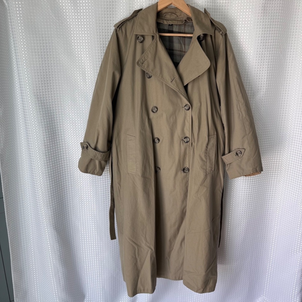 Vintage C&A Trench Mac Double Breasted Belted Coat Size 38 - Picture 3 of 13
